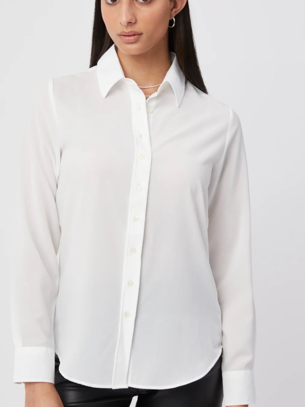 “The Signature Shirt”, Cream blouse, No Gape technology (Retail $160) - Picture 3 of 11